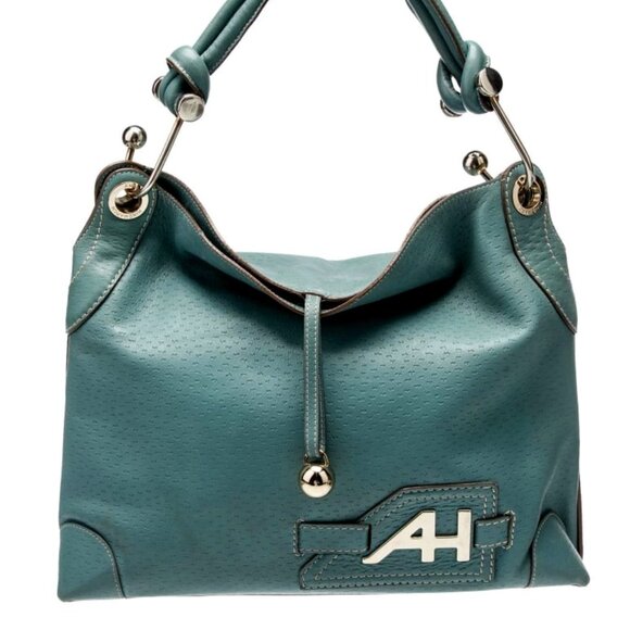 Anya Hindmarch Handbags - Anya Hindmarch Elrod Hibo Bag Petrol Blue Leather